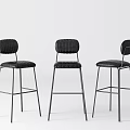 Stylish Brown And Black Leather Bar Stools With Metal Frame Design