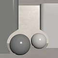 Modern White Spherical Floor Lamp With Gold Frame In Minimalist Interior 3d model