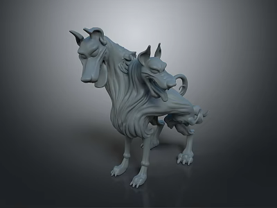 Two Headed Dog Fantasy Monster Game Movie Character 3D Model Design 3d model