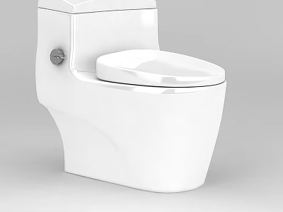 Modern White Ceramic Toilet With Sleek Design And Clean Bathroom Appearance 3d model