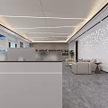 Spacious Bright Modern Public Office Area With Natural Light Orderly Workstations And Cozy Lounge Space