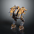 Modern Robot Warrior Mechanical Warfighter Mechanical Armor Combat Robot 3d model