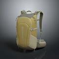 Yellow And Beige Outdoor Backpack With Adjustable Straps And Durable Design 3d model