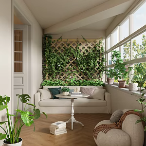 Retro Middle Ancient Home Balcony Villa Balcony Landscape Leisure Area Life Balcony Leisure Balcony 3d model