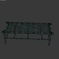 Rustic Teal Metal Slatted Outdoor Chair With Distressed Finish And Design