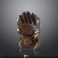 Medieval Gauntlet Weapon With Metallic Plates Leather Straps And Buckle Design