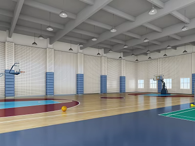 Modern Basketball Gymnasium Basketball Court 3d model
