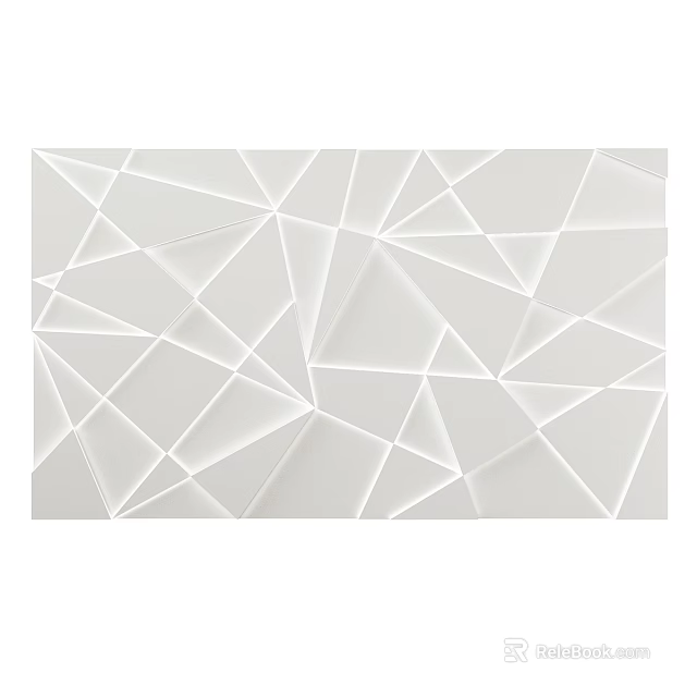 White Interior Wall Featuring Geometric Triangle Patterns and Clean Design Lines 3d model