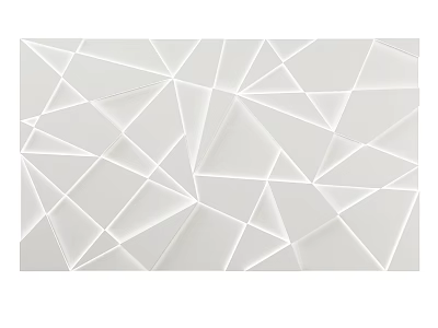 White Interior Wall Featuring Geometric Triangle Patterns and Clean Design Lines 3d model
