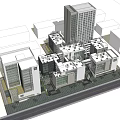 Modern Office Buildings With Urban Architectural Design And Varying Heights In City Setting