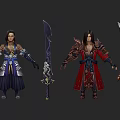Fantasy Game Characters With Diverse Costumes Weapons And Unique Designs