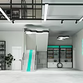 Modern 4S Shop Interior Design With Tire Display Shelves And Car Accessories