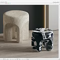 Modern Marble Stools Featuring Light And Dark Patterns In Interior Decorative Background 3d model