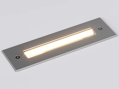 Modern Rectangular Metal Wall Light With Silver Surface LED Strip And Mounted Screws 3d model