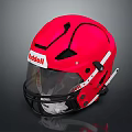 Riddell Red Football Helmet With Black Accents And Clear Facemask