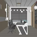 Modern Professional Monitoring Room Interior With Multiple Display Screens And Workstations