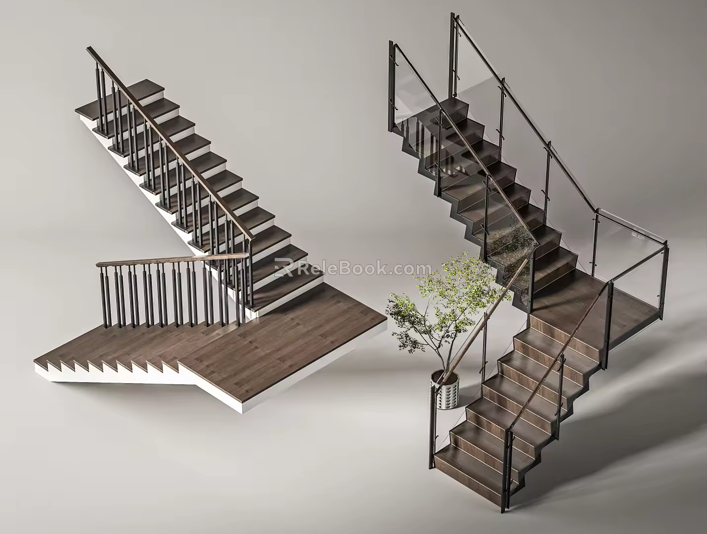 Modern Stair Combination 3d model