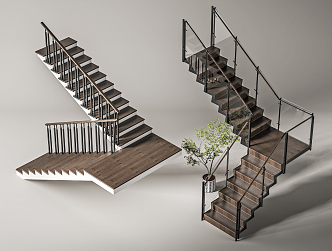 Modern Stair Combination 3d model