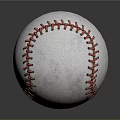 Textured White Baseball With Red Stitching On Smooth Dark Surface