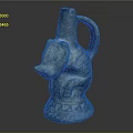 Unique Decorative Furniture Piece Featuring Blue Ceramic Bear Shaped Vase