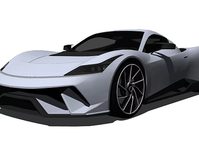 White Modern Sports Car Featuring Sleek Aerodynamic Body And Large Alloy Wheels 3d model