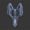 Futuristic Blue Spaceship With Sci Fi Elements And Modular Structure For Cosmic Exploration