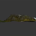 Natural Garden Landscape with Mountain Terrain Snowy Peaks and Green Vegetation Lakes