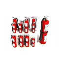 Various Sizes of Red Fire Extinguishers as Essential Safety Equipment