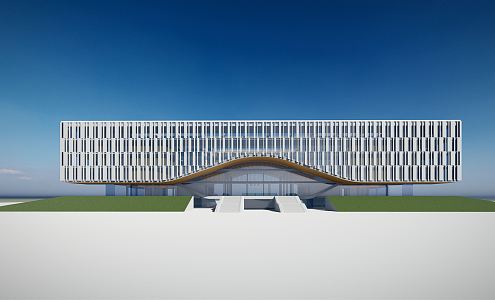 modern library building library commercial office 3d model