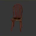 Rustic Wooden Chair With Vertical Slat Backrest Woven Seat And Natural Wood Finish