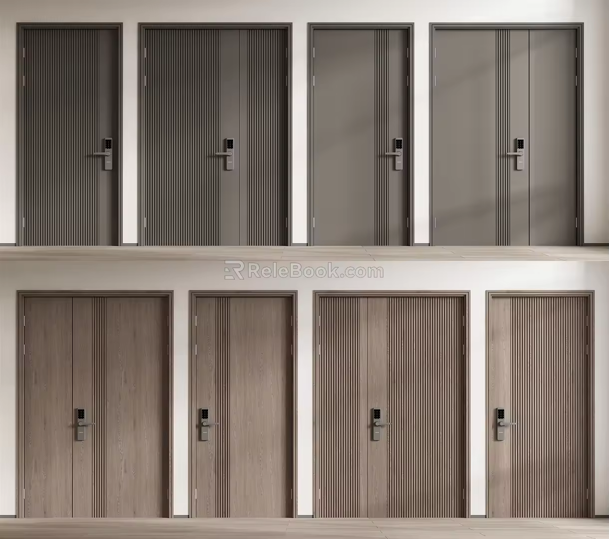 Modern security door security door double door 3d model