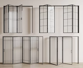 Folding door Changhong glass door 3d model