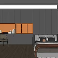 Modern Tatami Bedroom Interior Design With Grey Storage Cabinets And Wooden Floor