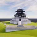 Chinese ancient building pavilion 3d model