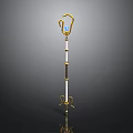 Ornate Scepter With Golden Curved Top White Shaft And Decorative Base