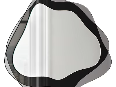 Irregular Shaped Wall Mirror With Black Frame And Modern Decorative Design 3d model