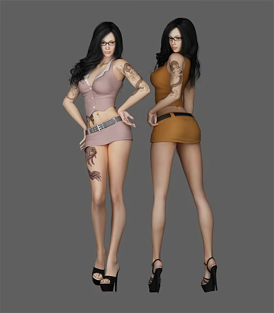 modern woman character 3d model