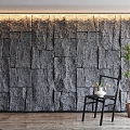 Modern background wall stone wall 3d model