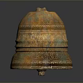 Traditional Decorative Household Item With Rustic Orange Patina And Carved Patterns