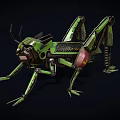 Mechanical grasshopper robot mechanical monster 3d model