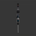 Modern Tactical Sniper Rifle With Long Barrel Scope And Metallic Accents