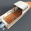 Classic Wooden Yacht With Red And White Hull And Open Cabin Design