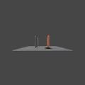 Temporary Barriers With Orange Gray Metal Rails Black Gold Stanchions On Paved Ground