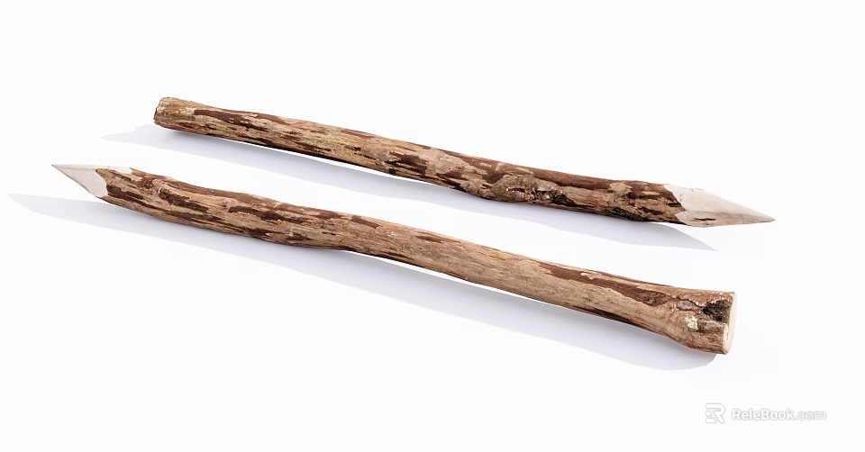 Natural Stone Wood Decorative Sticks With Rustic Texture And Handcrafted Design 3d model 