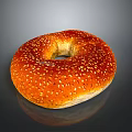 Golden Brown Sesame Seed Bagel With Crispy Surface And Fresh Texture