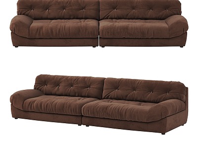 Nordic simple double sofa 3d model