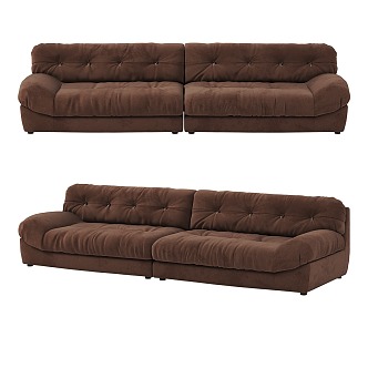 Nordic simple double sofa 3d model