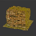 Unique Colorful Brick Cube Structure With Decorative Base And Artistic Details