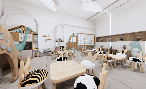 Modern Kindergarten Classroom 3d model