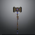 Unique Decorative Fantasy Hammer With Colorful Metal Head And Handle Design
